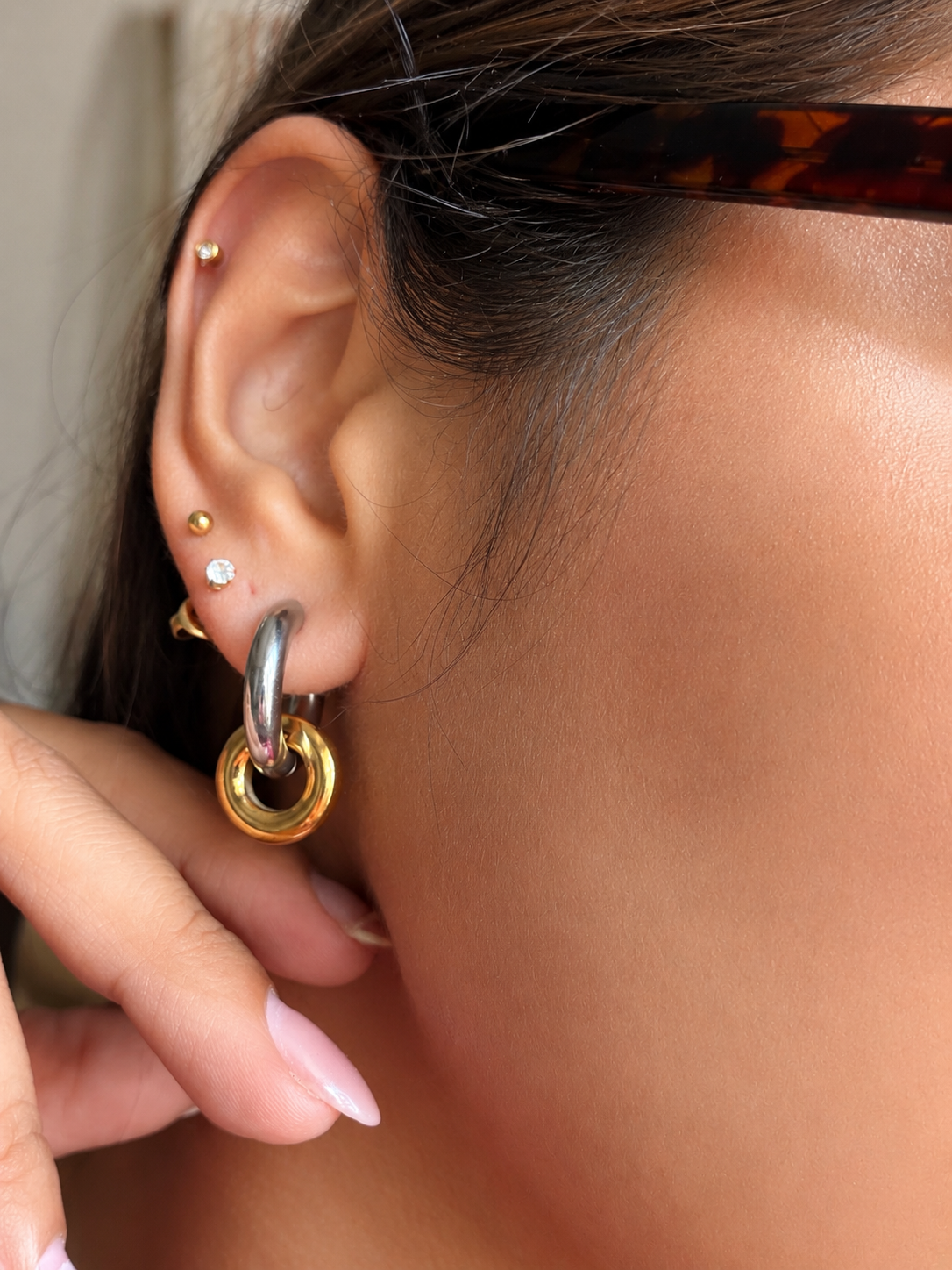 Aries Two Tone Hoops