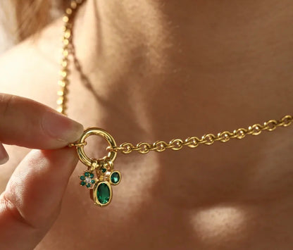 Emerald Charm Necklace
