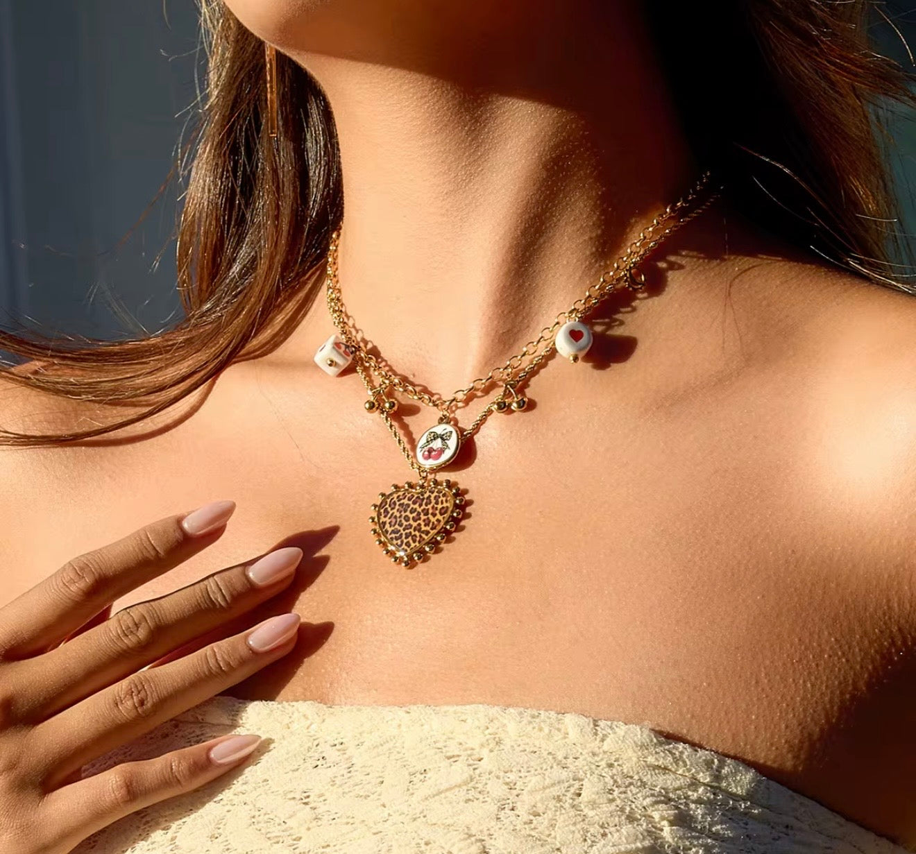 Cheetah Heart Sol Necklace