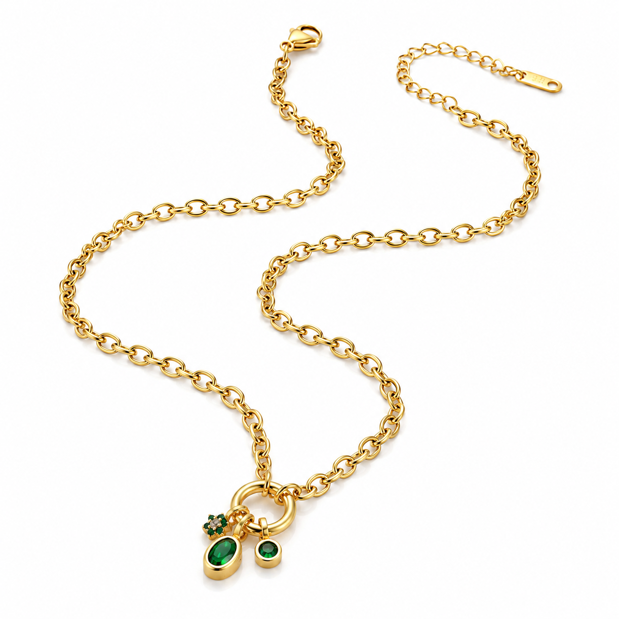 Emerald Charm Necklace