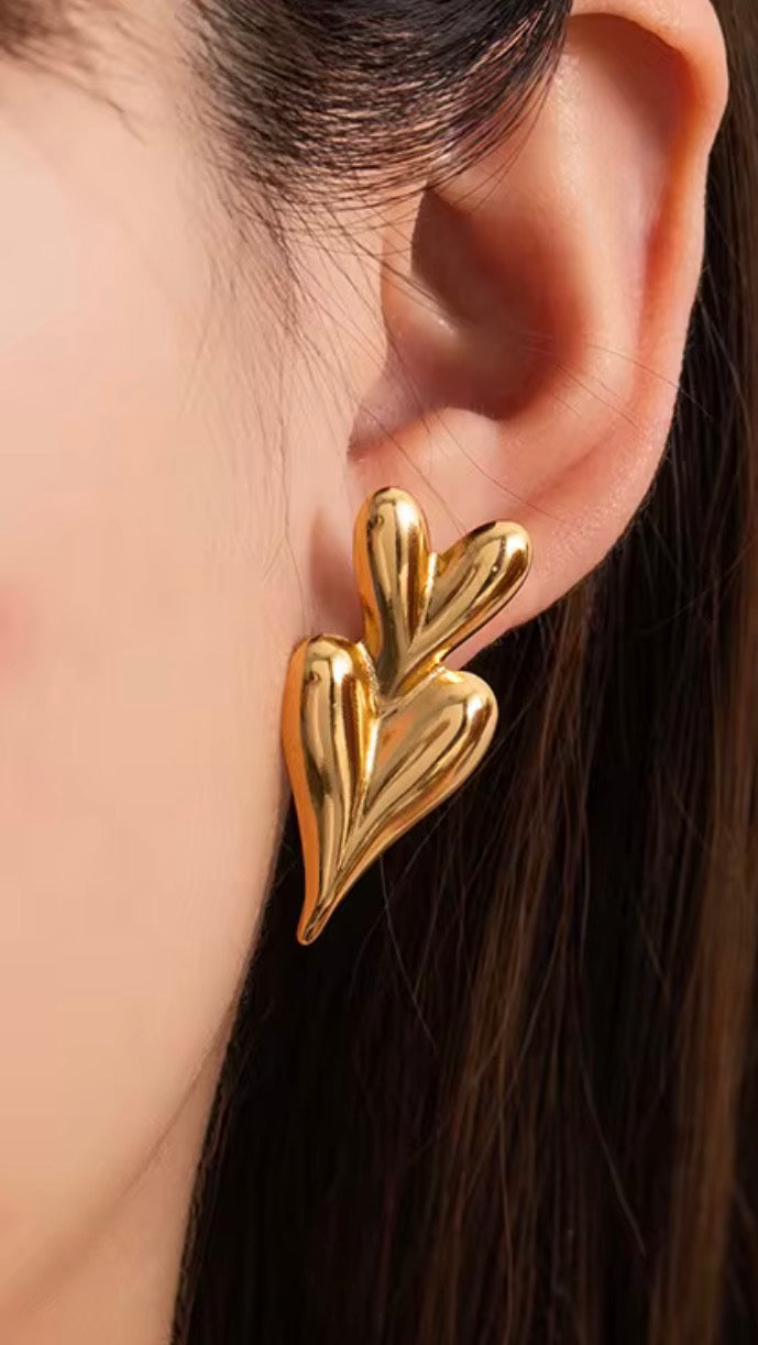 Double Heart Studs