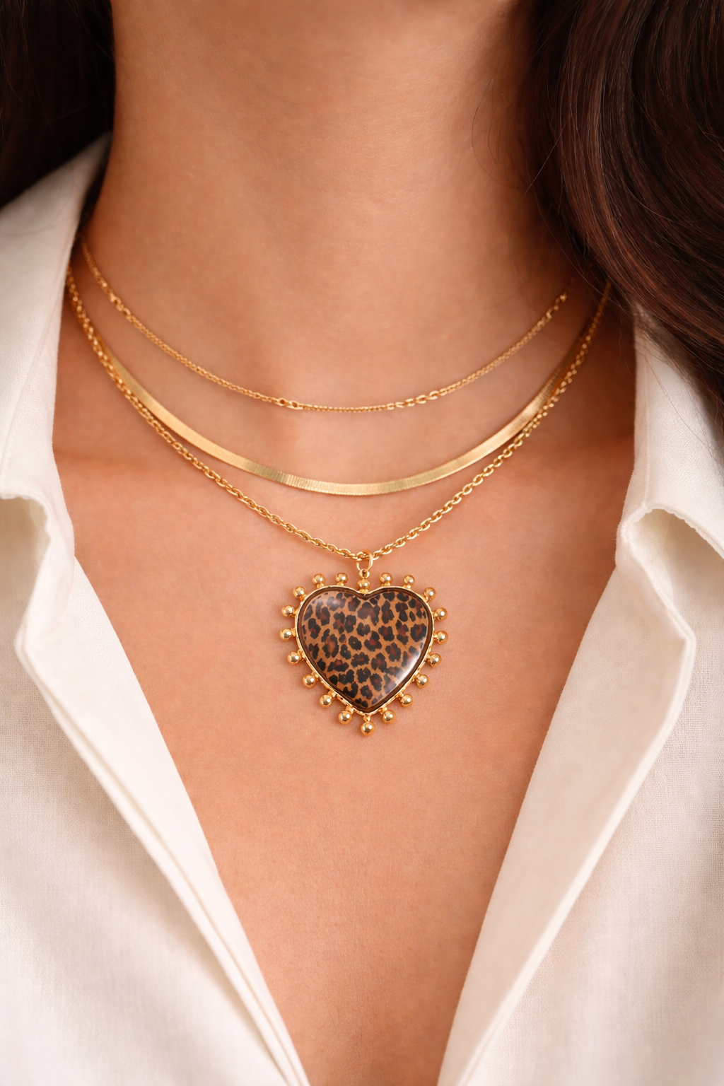 Cheetah Heart Sol Necklace