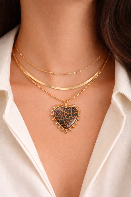 Cheetah Heart Sol Necklace