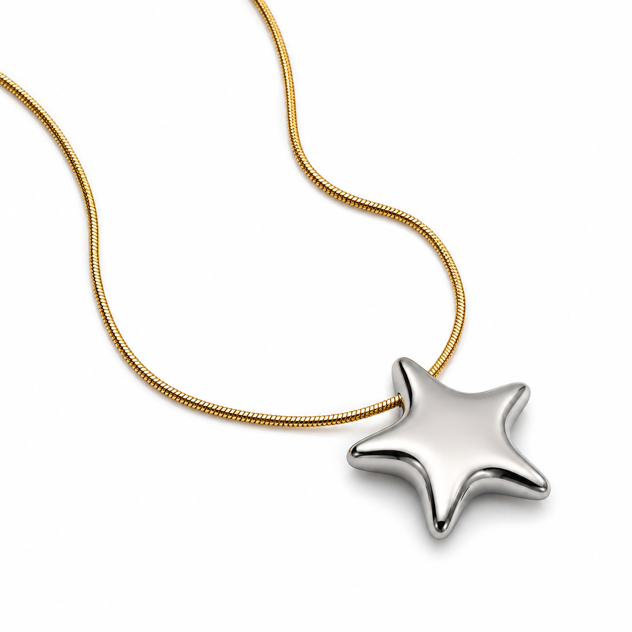 Chrome Star Necklace