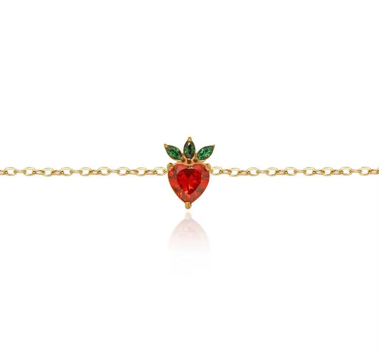 Dainty Strawberry Bracelet