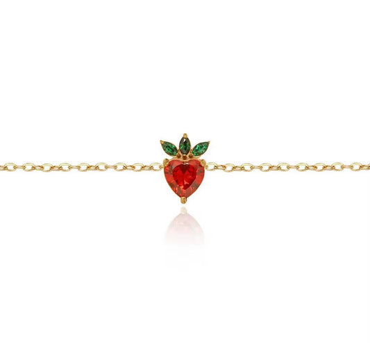 Dainty Strawberry Bracelet