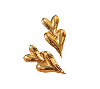 Double Heart Studs