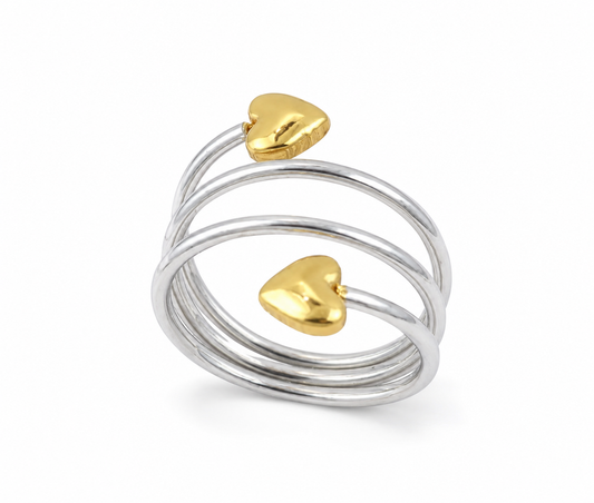 Twist Heart Duo Ring