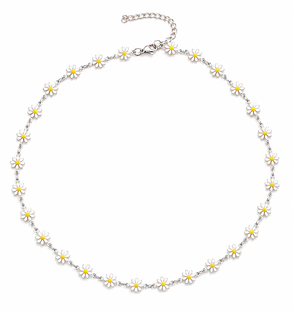 Silver Daisy Necklace