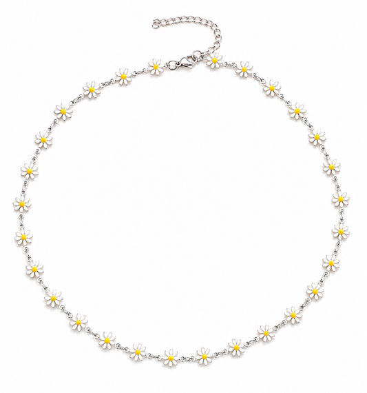 Silver Daisy Necklace