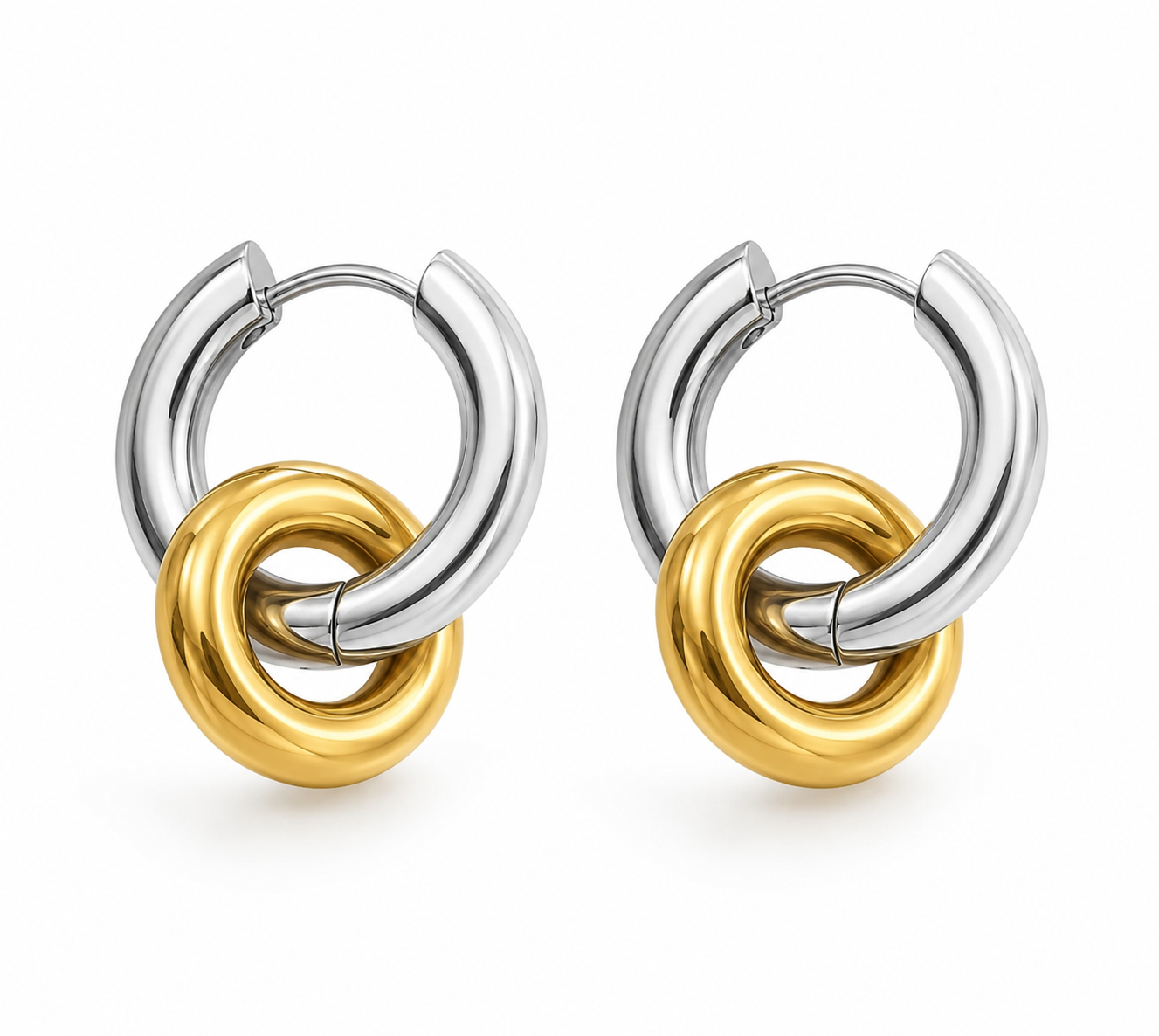 Aries Two Tone Hoops