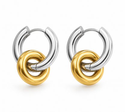Aries Two Tone Hoops